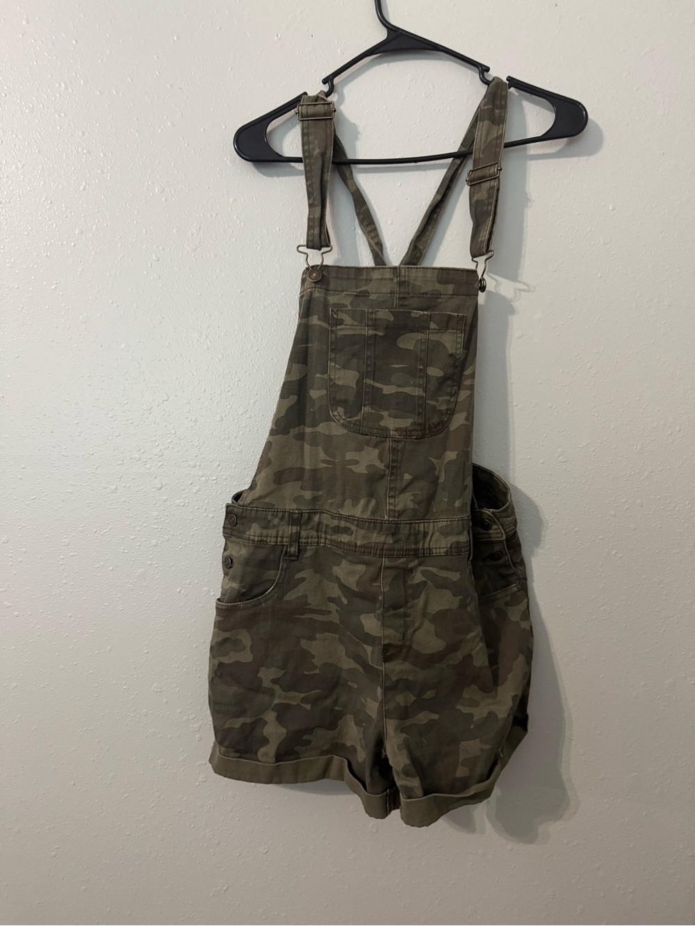Women’s Camouflage Short Overalls - Olive Green
